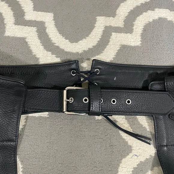 Vintage Frontier Leathers Black Chaps Size XL - Picture 4 of 7